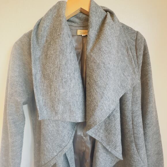 PIKO 1988 Gray Wool Blend Draped Cardigan Coat Small Open Front Waterfall Jacket - Picture 6 of 12
